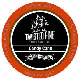Twisted Pine Candy Cane Flavored Coffee, Single-Serve Cups for Keurig K-Cup Brewers, 24 Count