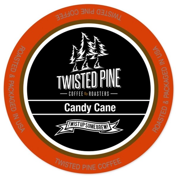 Twisted Pine Candy Cane Flavored Coffee, Single-Serve Cups for Keurig K-Cup Brewers, 24 Count