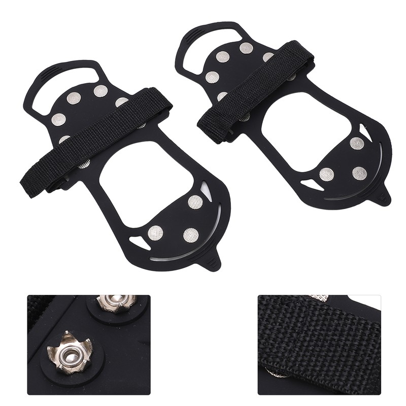 2pcs/set 10 Tooth Crampons Shoe Cover Rustproof Durable Mountaineering Ice