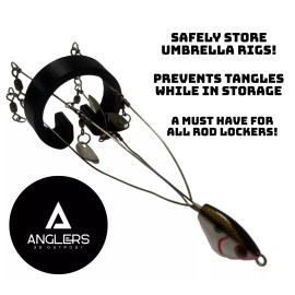Anglers 3D Outpost Bass Fishing Umbrella Rig Tamer- 3 Pack -Alabama Rig / A-rig Storage Organizer