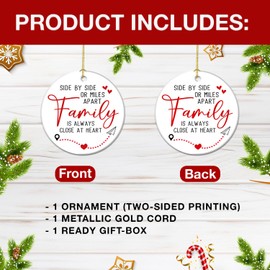 REXXNOX Family Christmas Ornament 2024 - Long Distance Gifts for Family, Mom, Dad, Daughter, Son, Grandma & Grandpa, Birthday - Christmas - Christmas Tree Decoration Ceramic Ornament