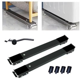 Heavy Duty Furniture Appliances Rollers,Extendable Furniture Appliances Rollers Mobile Washing Machine Base for Washer and Dryer,Refrigerators and Heavy Duty Furniture (Black)