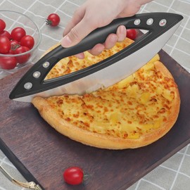 KUONIIY Pizza Cutter, Bicycle Pizza Cutter Wheels Dual Stainless Steel Super Sharp Blades Slicer with Non-Stick Coating