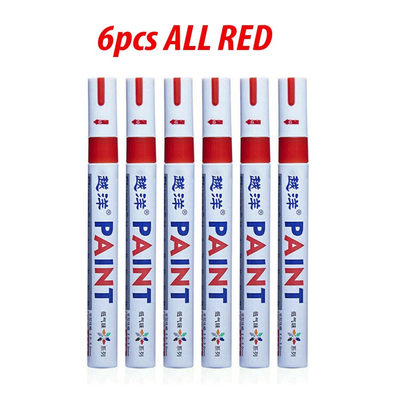 SNS 3pcs RED Paint Pen Markers Waterproof Permanent Car Tire