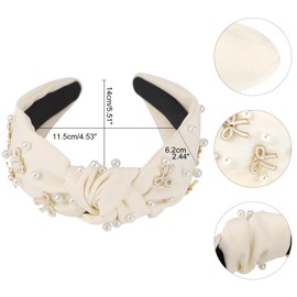 Santoddle Knot Headband for Women Pearl Knotted Head Bands Non Slip Wide Head Band Fashion Head Bands Knot Headband for Women