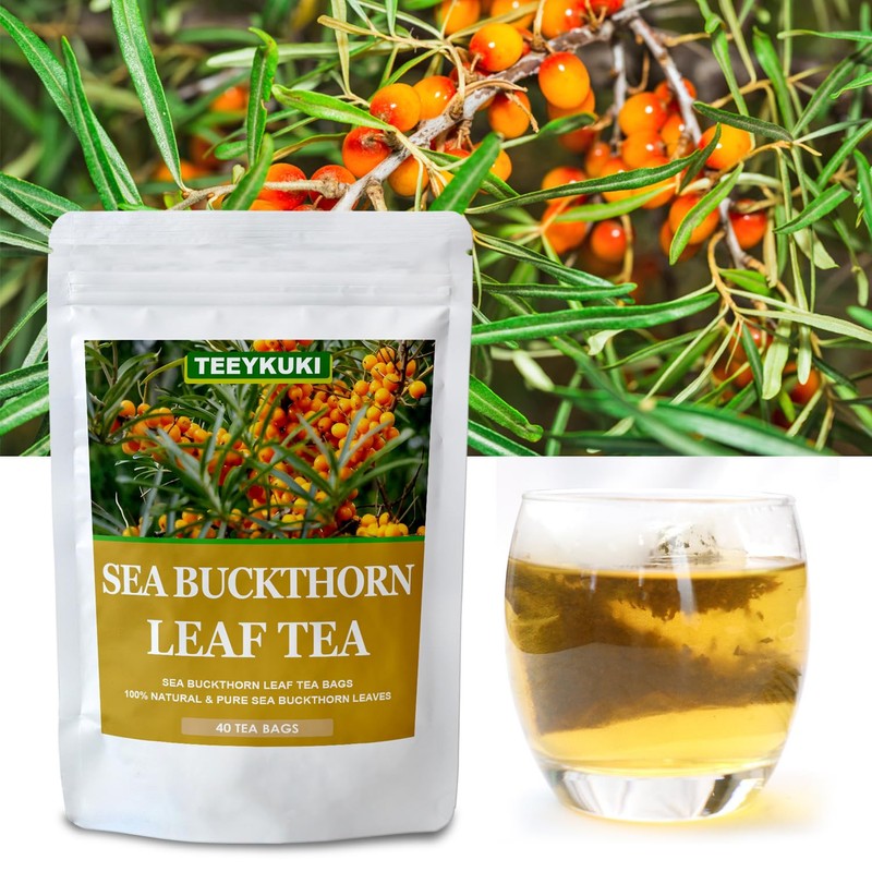 100% Natural Sea Buckthorn Leaf Tea, 40 Count, Premium Sea