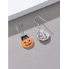 Pumpkin Earrings for Women 925 Sterling Silver Cat Halloween Dangle
