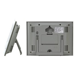 リズム(RHYTHM) 掛け時計 目覚まし時計 電波 デジタル 置き掛け兼用 温度 湿度 カレンダー フィットウェーブD168 グレー 12.5x17.0x2.8cm 8RZ168SR08