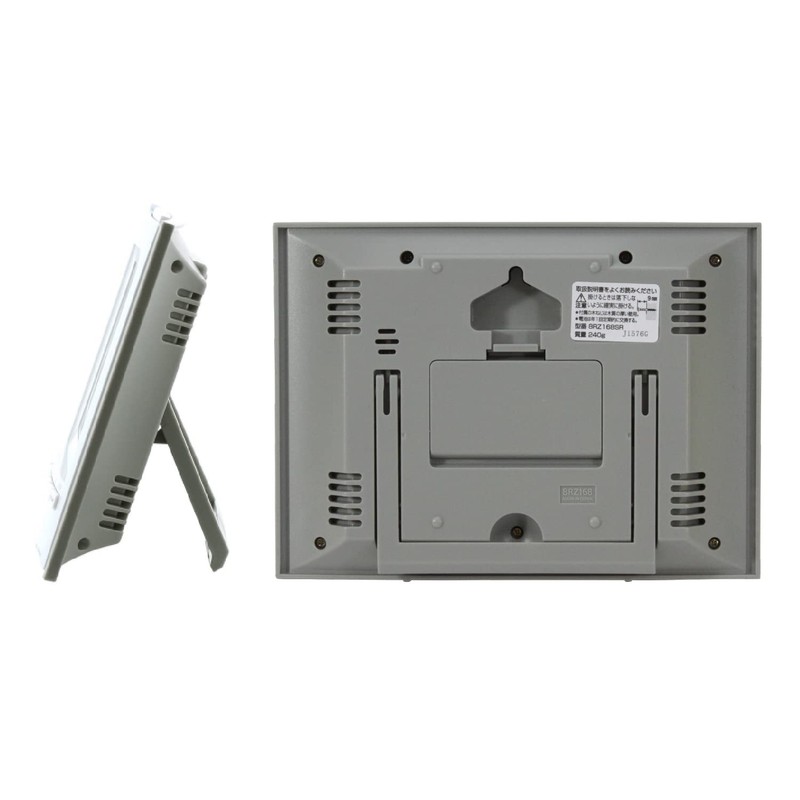 リズム(RHYTHM) 掛け時計 目覚まし時計 電波 デジタル 置き掛け兼用 温度 湿度 カレンダー フィットウェーブD168