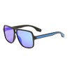 Sleek Square Flat Top Retro Aviator Sunglasses (Black & Blue