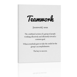 Inspirational Teamwork Noun Canvas Wall Art for Office Decor Framed Art Positive Affirmations Motivational Wall Decor Office Art Office Decorations Modern Decor Artwork Workplace Home Decor