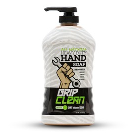 Grip Clean Grip Clean - Hand Cleaner for Mechanics C Heavy-Duty Mechanic Soap, Liquid Hand Soap with Natural Pumice & Clay to Absorb Tough Grease, Oil & Dirt C Moisturizing Coconut Oil, Lime Scent (32oz)
