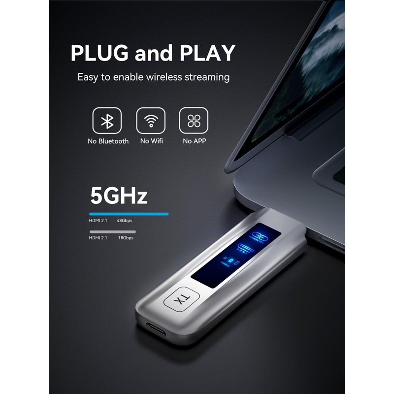 Wireless HDMI Transmitter and Receiver 4K Decode 1080P Output Ultra