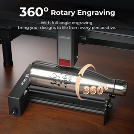 LOKLiK Laser Rotary Roller - 360° Rotary Engraving for Most Laser Engravers, 5 Adjustable Gears Laser Rotary Attachment for Engraving Cylindrical Objects, Wine Glass, Tumbler