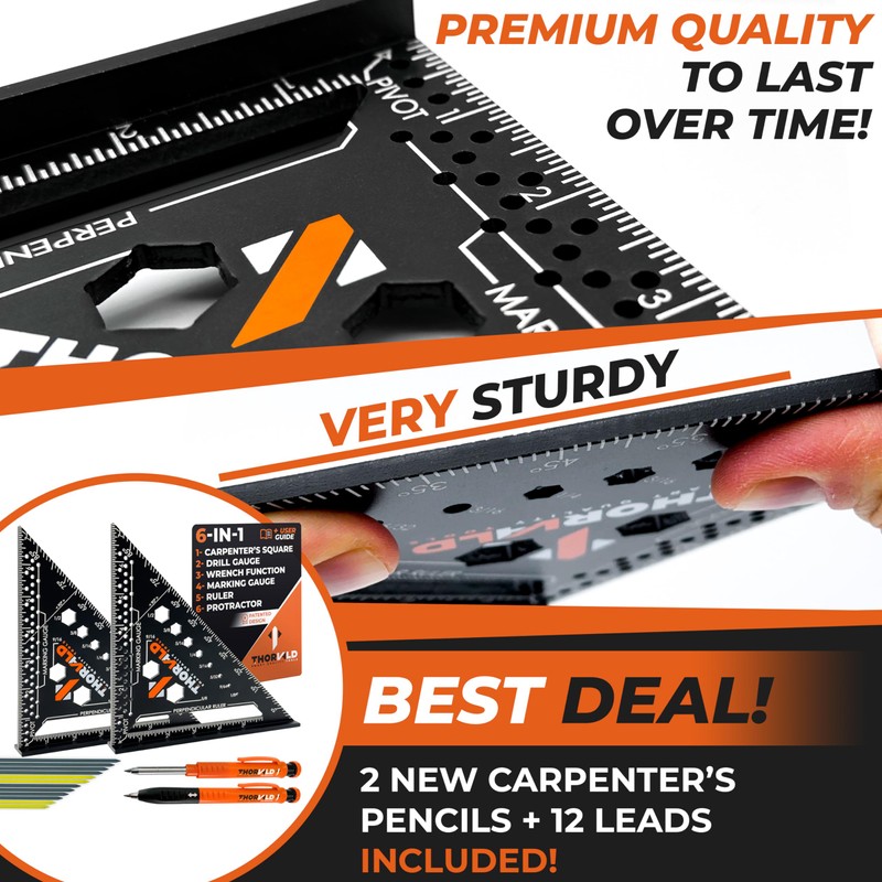 THORVALD 2 Carpenter Square 7 inch (1/16" Precision) + 2