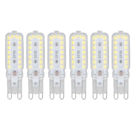 6pcs G9 LED Bulbs 7W Dimmable 360° Illumination Replacement Light Bulb for Wall Desk Cabinet Lamp Natural White 110-140V