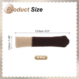 PATIKIL Knitted Door Handle Cover, 8 Pcs Antifreeze Anti-Scald Door Knob Protector Safety Cover Guard Sleeve for Summer and Winter Bedrooms Bathrooms Offices Furniture, Beige Brown