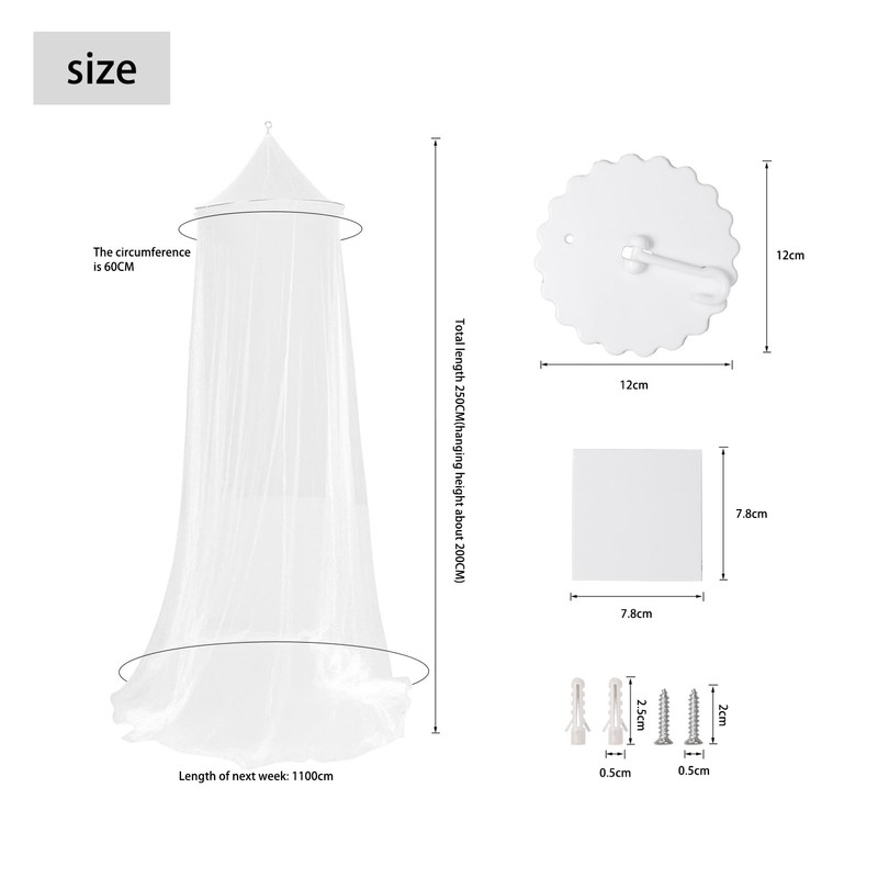 Mosquito Net with Hooks, Single Bed Double Bed Children Bed