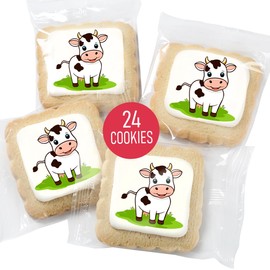 Cow Cookies 24 Pack | Birthday Party | Peanut & Nut Free Individually Wrapped