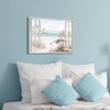 Beach Window Canvas Wall Art: Living Room Blue Ocean Scene