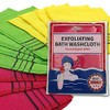 12 paños de baño exfoliantes asiáticos – rojo, verde y