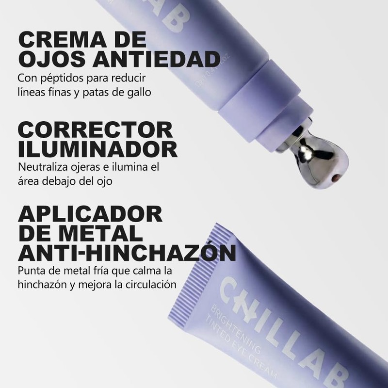 Chillab Crema Iluminadora Contorno de Ojos 12ml, Reduce Ojeras