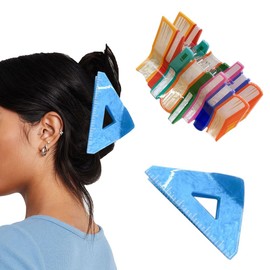 QKEPCY Book Hair Clips Bookshelf Hair Clips Teacher Hair Clips Back to School Hair Clips for Thin Appreciation Gift (Orange Book + Navy Ruler)