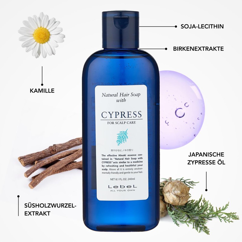 Natural Hair Soap with Cypress 8.5 fl oz (240 ml)