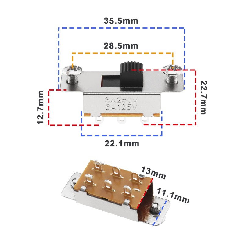 EMSea 2Pcs Slide Selector Switch with 4X Screws Compatible with