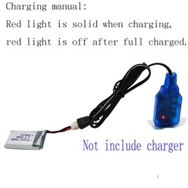 Blomiky 4 Pack 3.7V 1S 300mAh Lipo Battery with Ph2.0 Plug and 2 USB Cable Suitable for Some Kind of MIni Nano RC Quadcopter Drone / 3.7V 300mAh Ph2.0