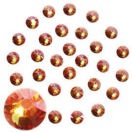 Jollin Glue Fix Crystal Flatback Rhinestones Glass Diamantes Gems for Nail Art Crafts Decorations Clothes Shoes(ss16 1440pcs, Amber)