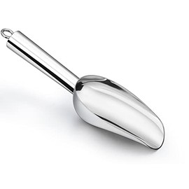 LIANYU Mini Ice Scoop, 3 Ounce Stainless Steel Scoop, Small Metal Food Scoops for Candy Flour Sugar, Utility Scooper for Canisters Jars Kitchen Bar, Mirror Finish, Dishwasher Safe