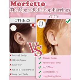 Morfetto Hypoallergenic Silver Studs Earrings for Women Girls - 12 Pairs Surgical Steel Screw Back Earring Cute Flower Butterfly Stud Hoop Sleeper Earring Cartilage Earrings for Sensitive Ears