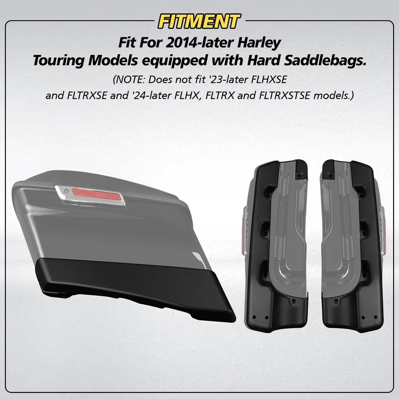 XFMT 4"Hard Stretched Saddlebags Extension Fit For Harley Street Glide
