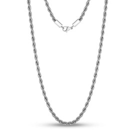 Cadoline Stainless Steel Black, Gold, Silver 2-5mm and 40-65cm Mens Twisted Knot Necklace, Stainless Steel, No Gemstone