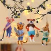 Set of 4 Christmas Felt Animal Athletes Ornaments, 5" Mini