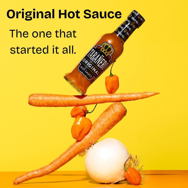 Tabañero Original Hot Sauce, 5 oz Small Glass Bottle, Gourmet