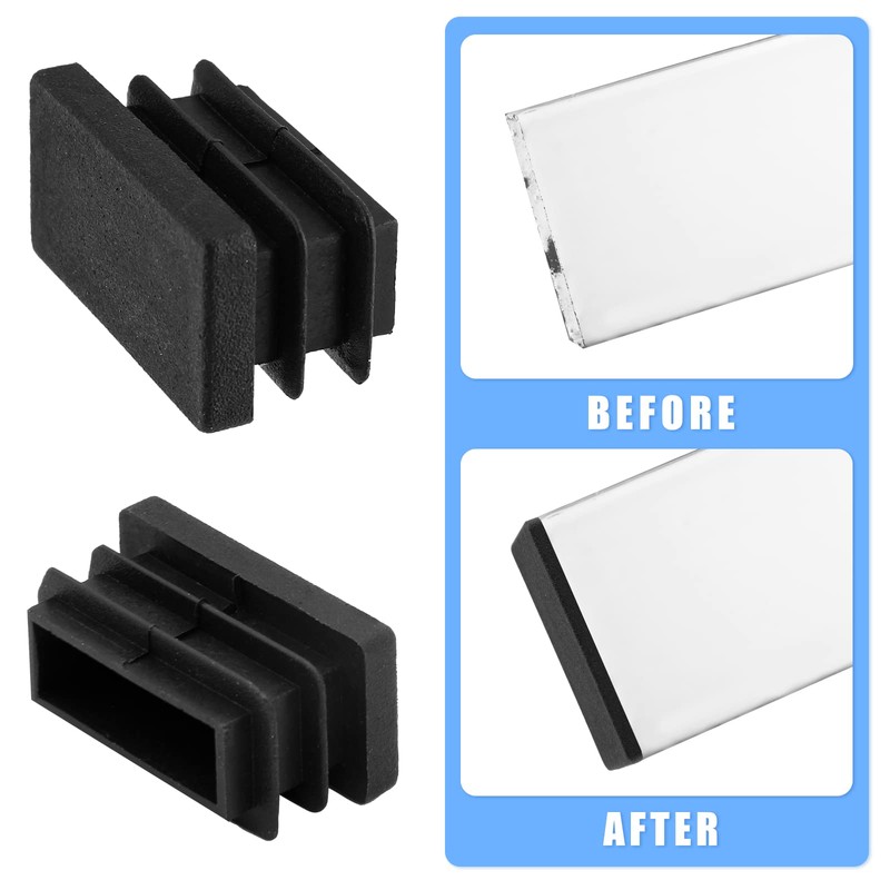 Waziaqoc 32pcs Rectangle Plastic Hole Plugs 1 x 1/2 Inch,