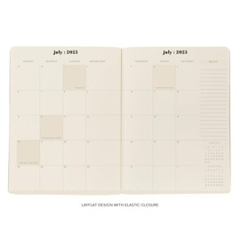 18 Month Planner/Calendar by Graphique, July 2025 – Dec. 2026 Green Stripes Monthly Planner, Holidays, Notes Pages, 8” x 10”