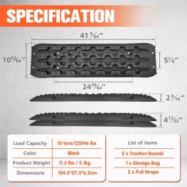 YATOINTO Off-Road Traction Boards, Pair Recovery Tracks Tire Traction Mats