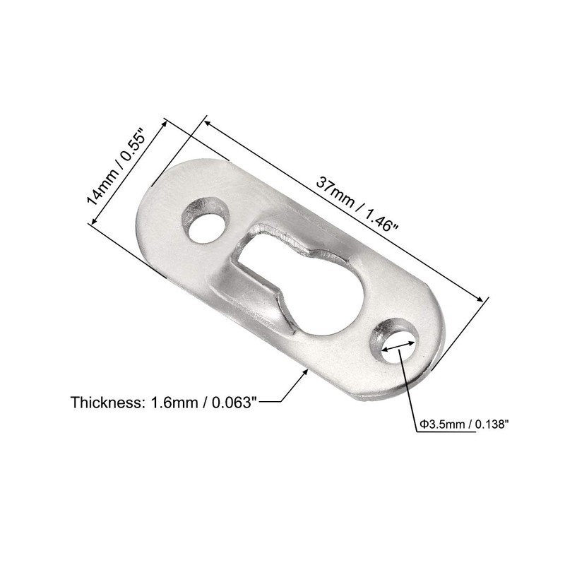sourcing map Keyhole Hanging Plate, 37mm x 14mm Single Hole