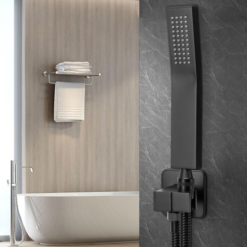 NearMoon Wall Supply Elbow with Handheld Shower Holder - Solid