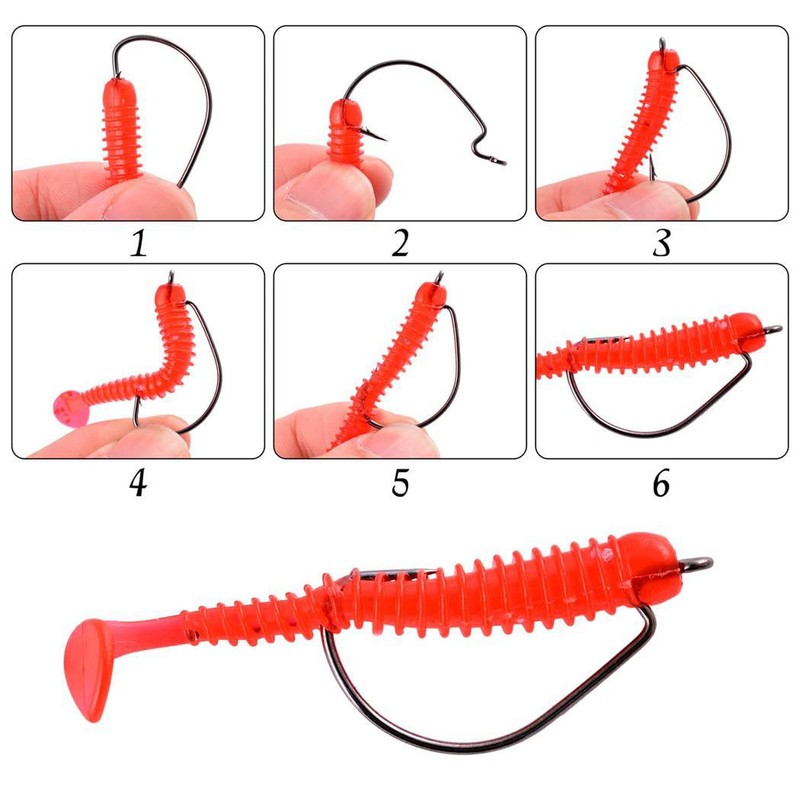 50 pieces offset hooks, offset worm jig hooks, fishing hook