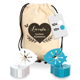 LOVENTA® Sock Clips for the Washing Machine and Dryer, Excellent Grip, Sock Holders for All Sizes of Socks, No More Sorting of Socks Thanks to the Sock Clips