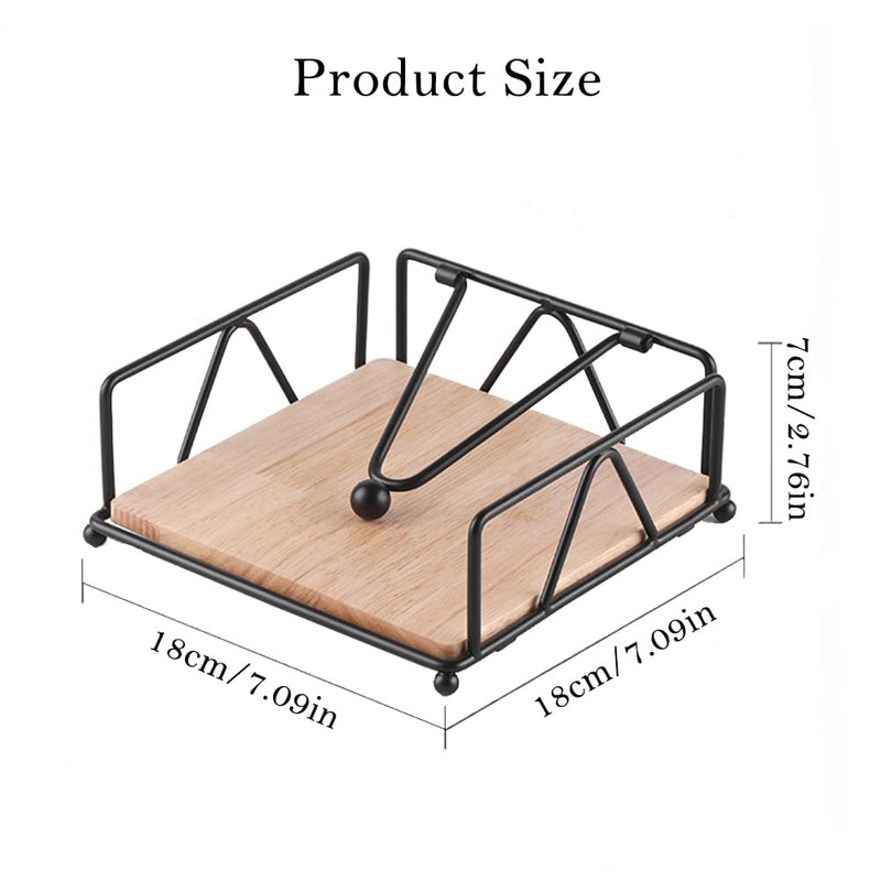 Napkin Holder for Tables, Flat Serviette Holder with Weighted Arm