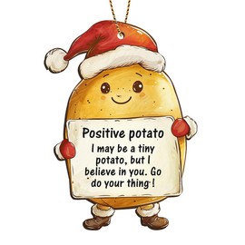 365RUSTIC 2 Side Printed Wooden Positive Potato Christmas Ornaments 2024, Emotional Support Christmas Tree Ornaments, Cute Keepsake Ornament, Christmas Tree Decorations, for Friends