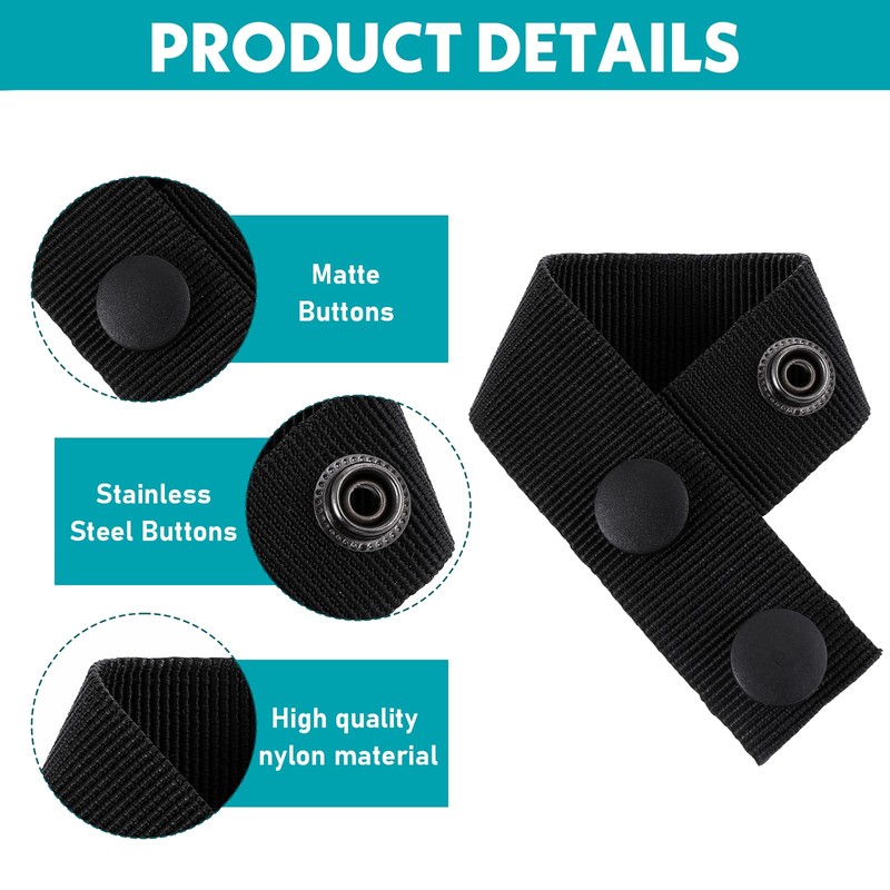 Larrel 8 Pcs Nylon Duty Belt Keepers, Double Snaps Belt