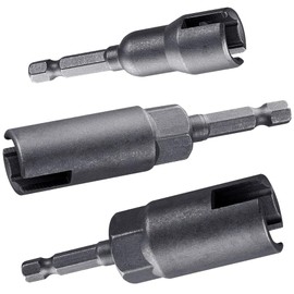 HINZIC 3pcs Power Wing Nut Drivers, 3 Sizes Large Slotted Wing Nut Drill Bit Hurricane Wingnut Driver Socket Wrench Tool, 1/4" Hex Shank for Panel Nuts, Screws Eye C Hook, Q-Hanger