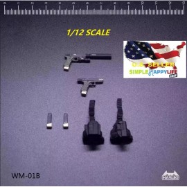 MG toys 1/12 scale black leg Holster For AGENT 6" figure Phicen TM01A Mezco MixMax USA