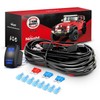 Nilight 16AWG LED POD Lights Wiring Harness Kit 12V On